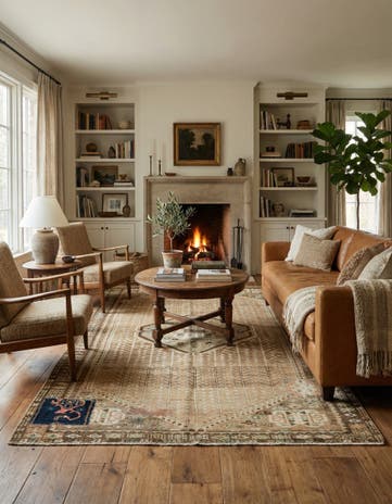 5' x 8' 4 Hand Knotted Hamedan Persian Wool Rug