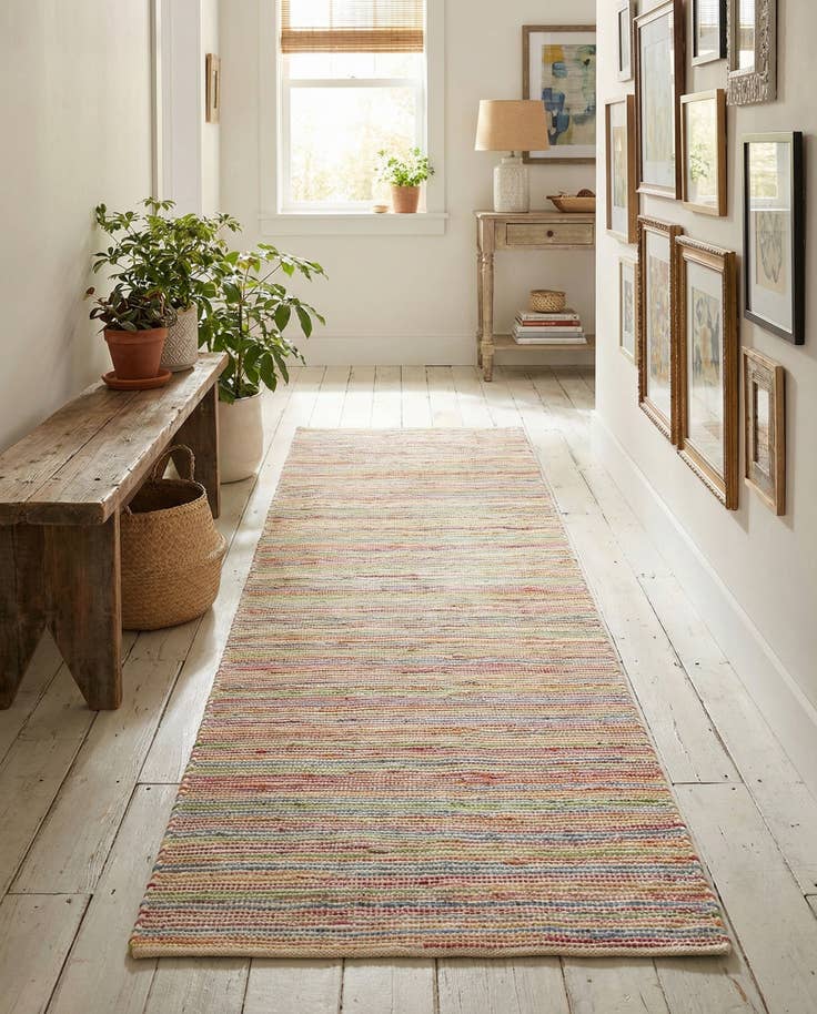 Detail image of 2' 7 x 13' 1 Hand Woven Happy Rugs Rainbow Weave Runner