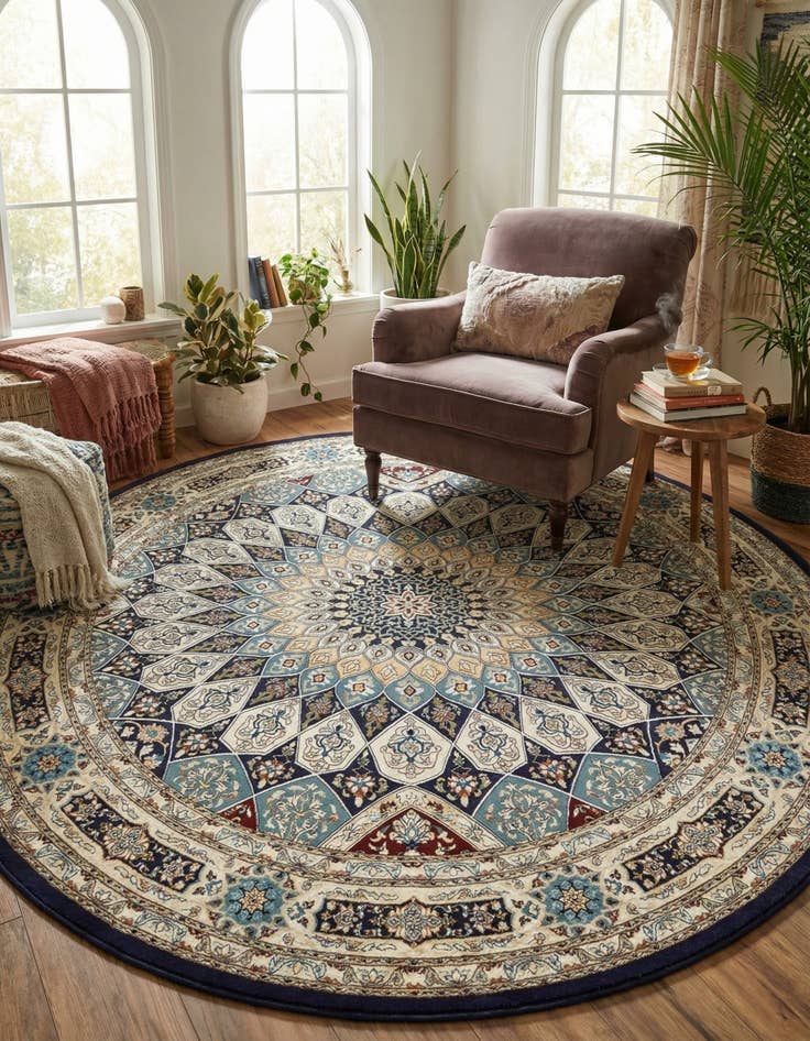 Detail image of  10' x 10' Nain Design Round Rug
