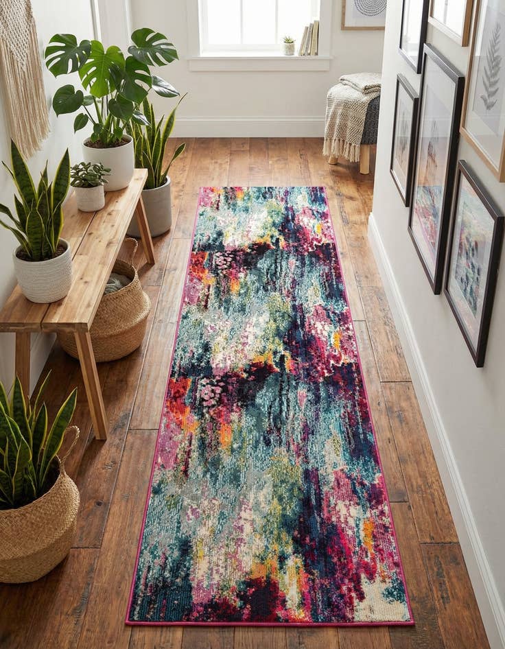 Detail image of  2' 7 x 10'  Washable Theia Runner Rug