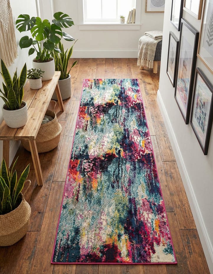 2' 7 x 10' Washable Theia Runner Rug