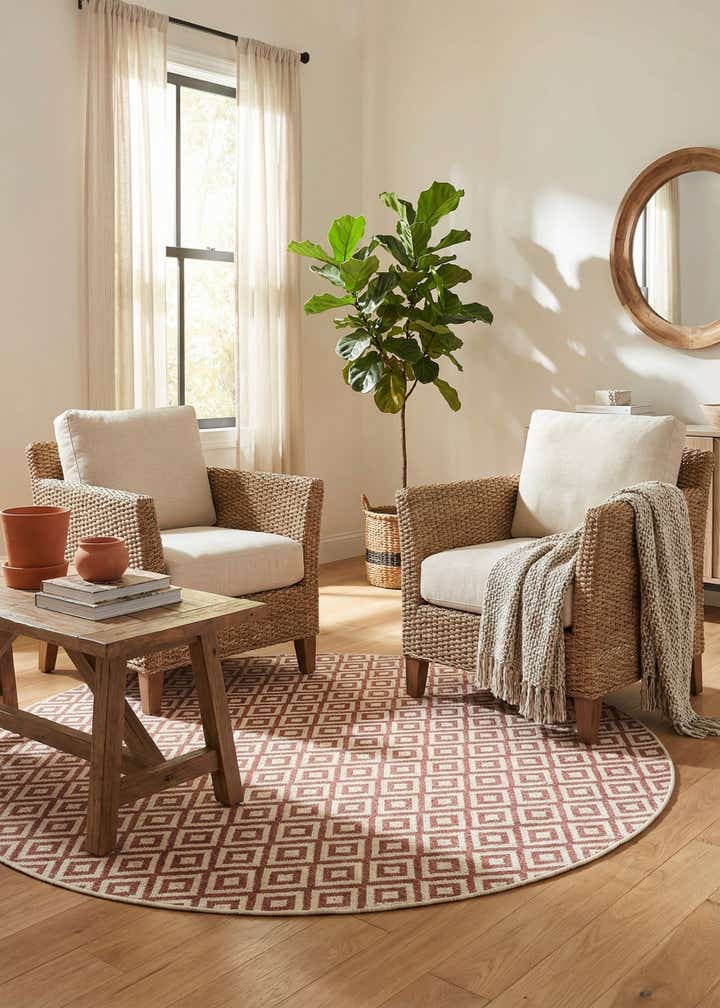 7' x 7' Easy-Clean Jill Zarin Indoor / Outdoor Round Rug