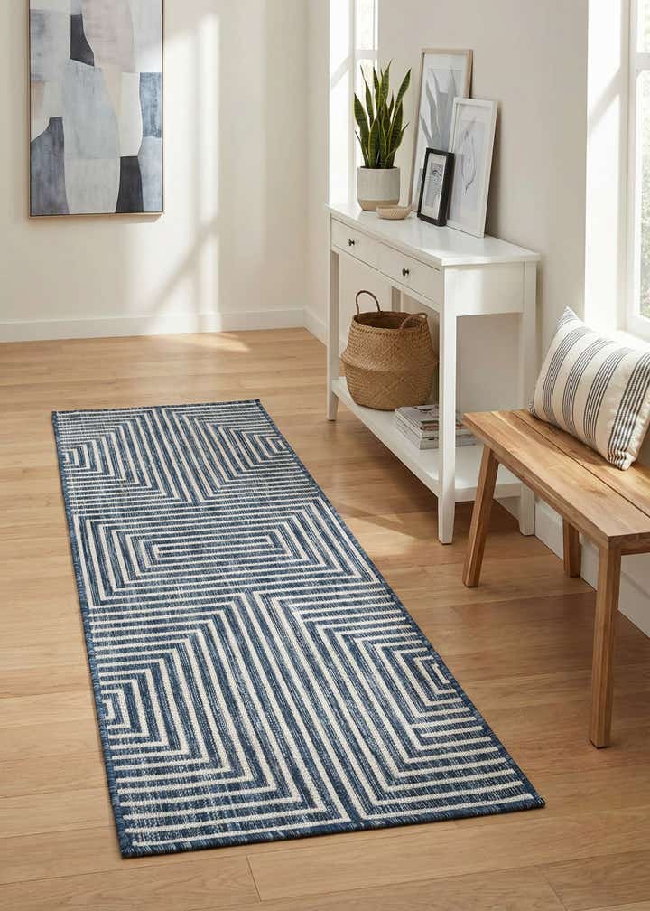 2' x 5' 3 Easy-Clean Modern Indoor / Outdoor Runner Rug