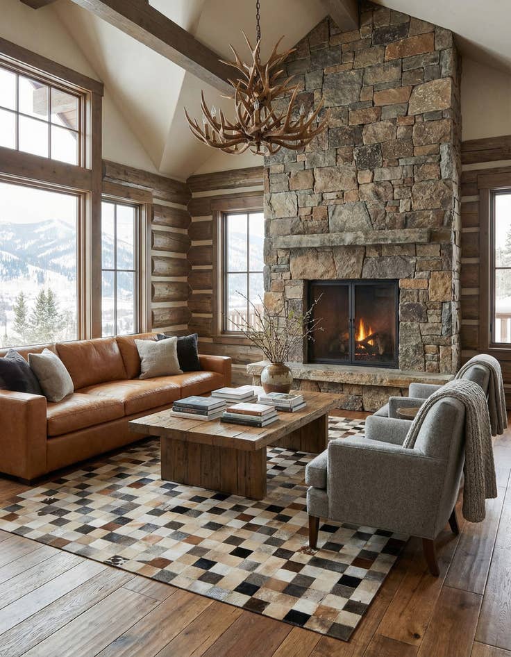 Detail image of  8' 1 x 9' 10 Cowhide - Patchwork Rug