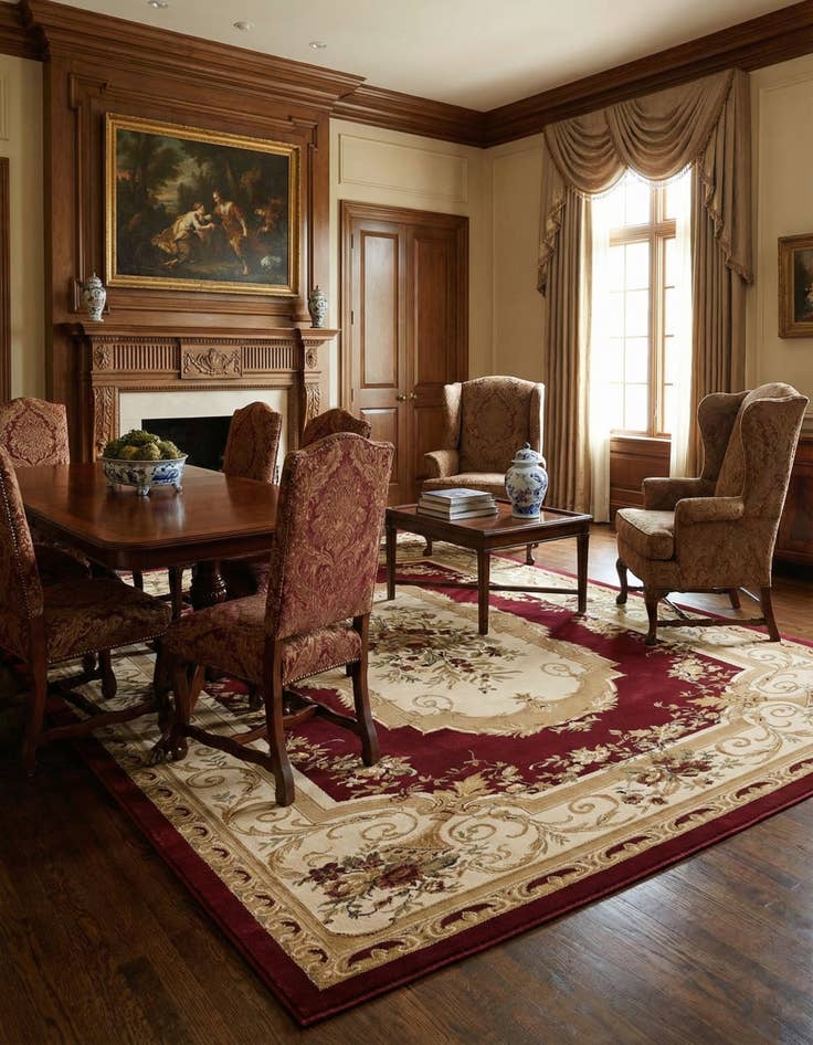 Detail image of 9' x 12' Classic Aubusson Rug