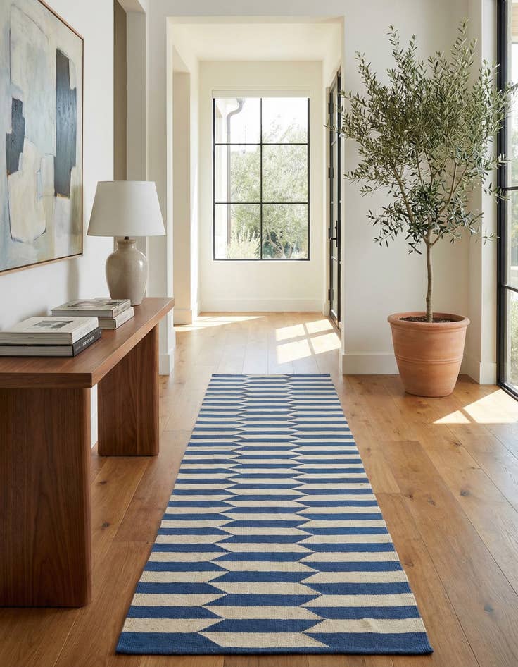 Detail image of 2' 9 x 9' 6  Hand Woven Kilim Modern Wool Runner Rug