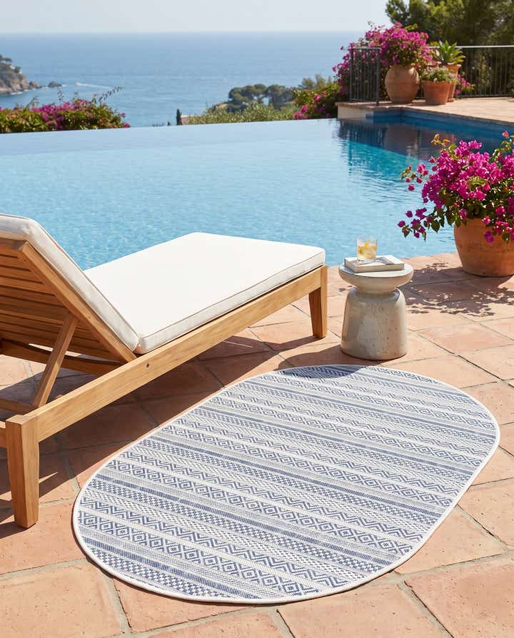 95cm x 160cm Fácil de limpiar Striped Alfombra Comprar todos los estilos Óvalo