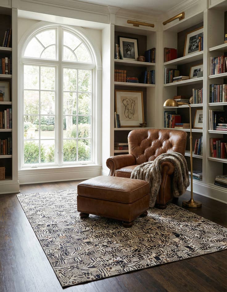 Detail image of 5' 1 x 8' Cowhide Leather Rug