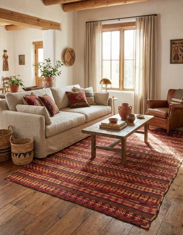 5' 5 x 10' 3 Hand Woven Kilim Fars Wool Rug