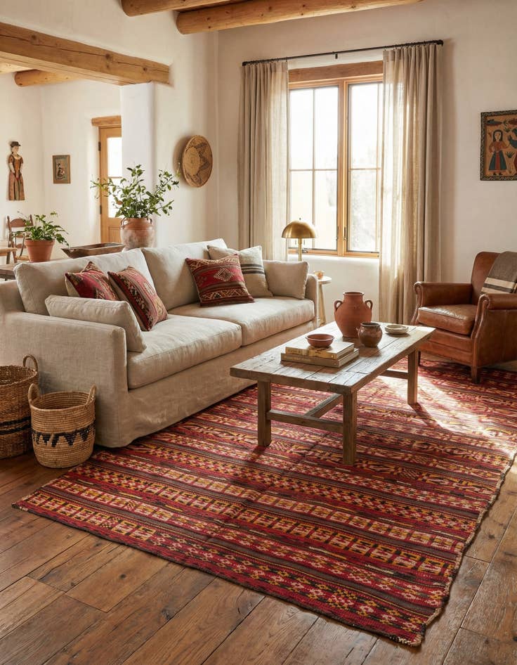 Detail image of 5' 5 x 10' 3  Hand Woven Kilim Fars Wool Rug