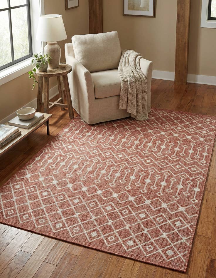 Detail image of 4' x 6'  Washable Trellis Indoor / Outdoor Rug