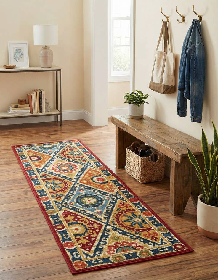 Detail image of  2' x 6'  Washable Modern Indoor / Outdoor Runner Rug