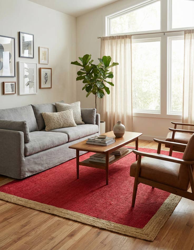 Detail image of 9' x 12'  Hand Braided Jute Rug