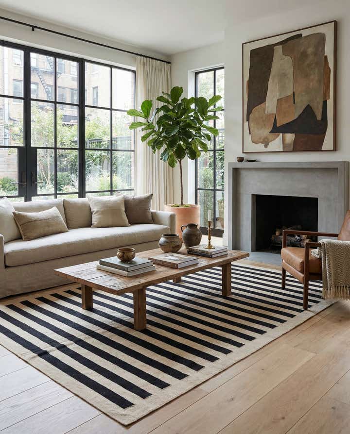 6' 10 x 9' 9 Hand Woven Kilim Modern Wool Rug