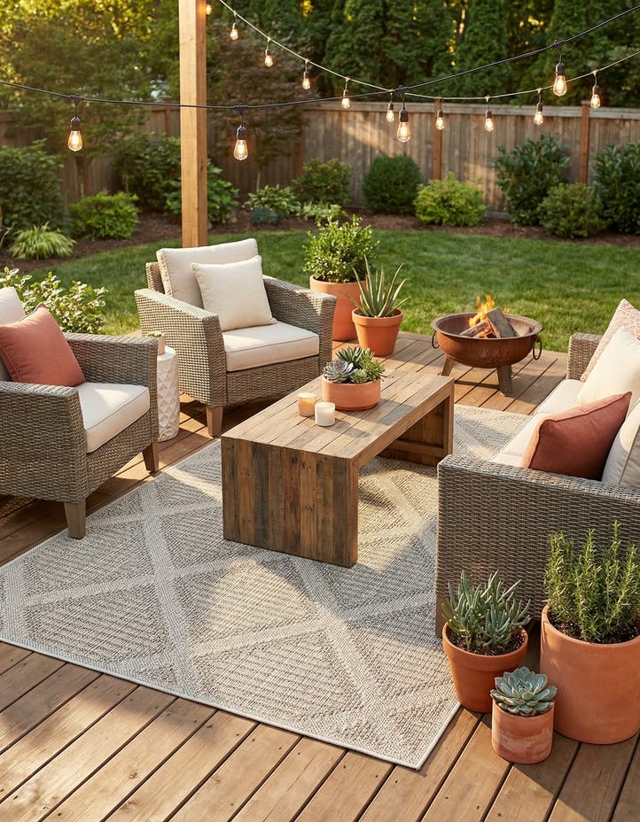 5' 3 x 8' Easy-Clean Lattice Indoor / Outdoo...