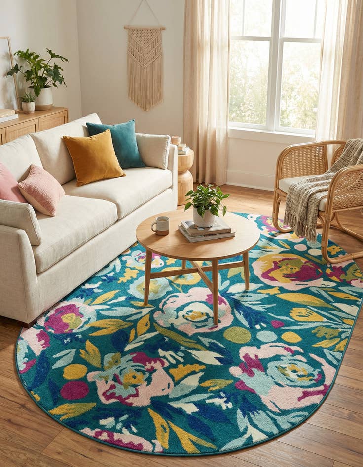 Detail image of 6' x 9' Bloom Oval Rug