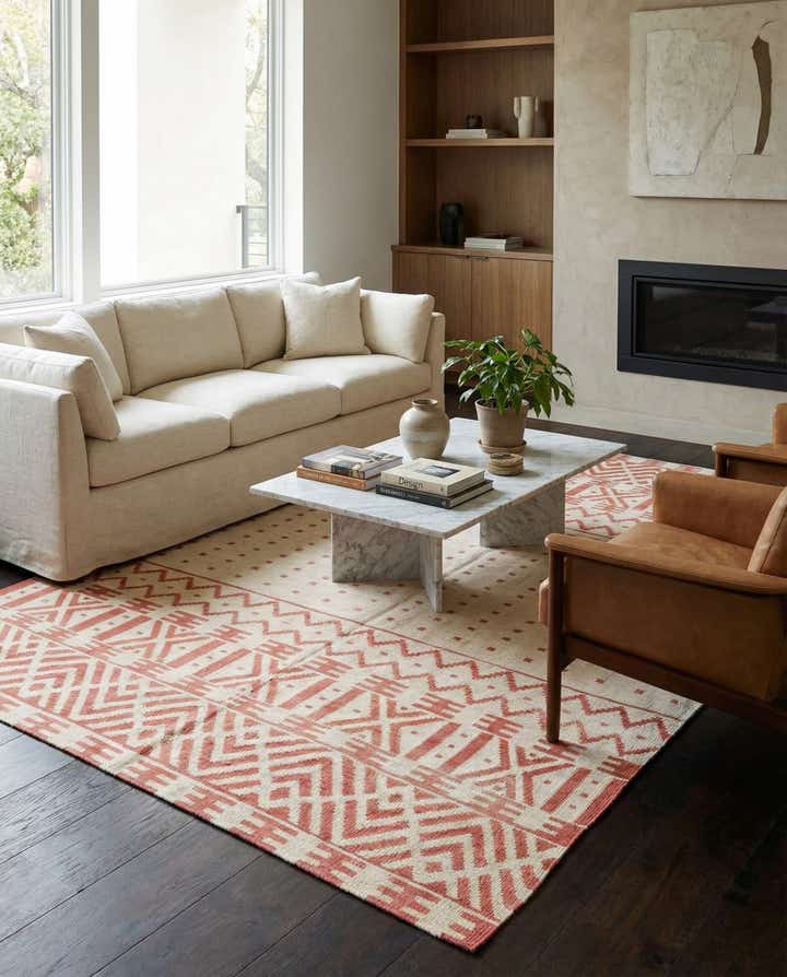 7' 1 x 9' 5 Hand Woven Kilim Modern Wool Rug