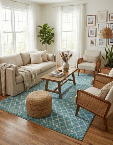 9' x 12' Moroccan Trellis Rug