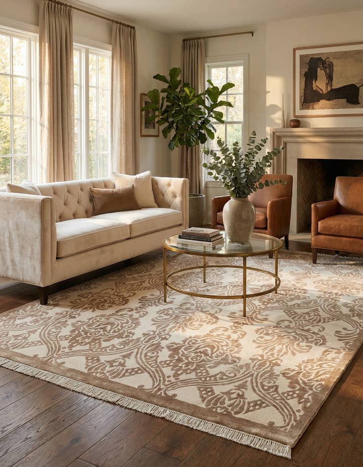 Detail image of 5' 9 x 8'  Hand Knotted Darya Wool Rug