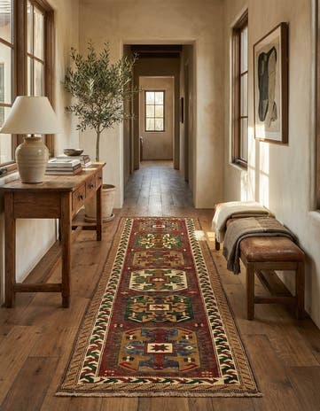 3' x 9' 9 Hand Knotted Kazak Wool Runner Rug