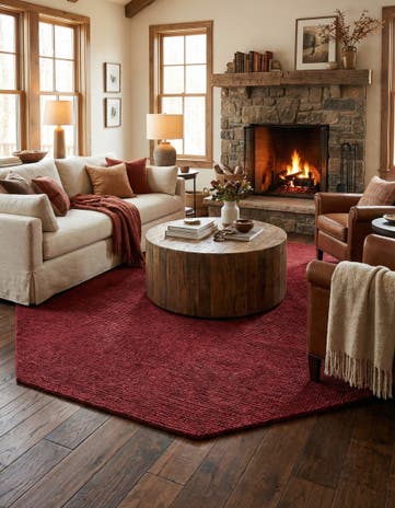 Red Finsbury Octagon Rug