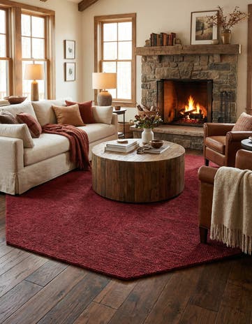 Red Finsbury Octagon Rug