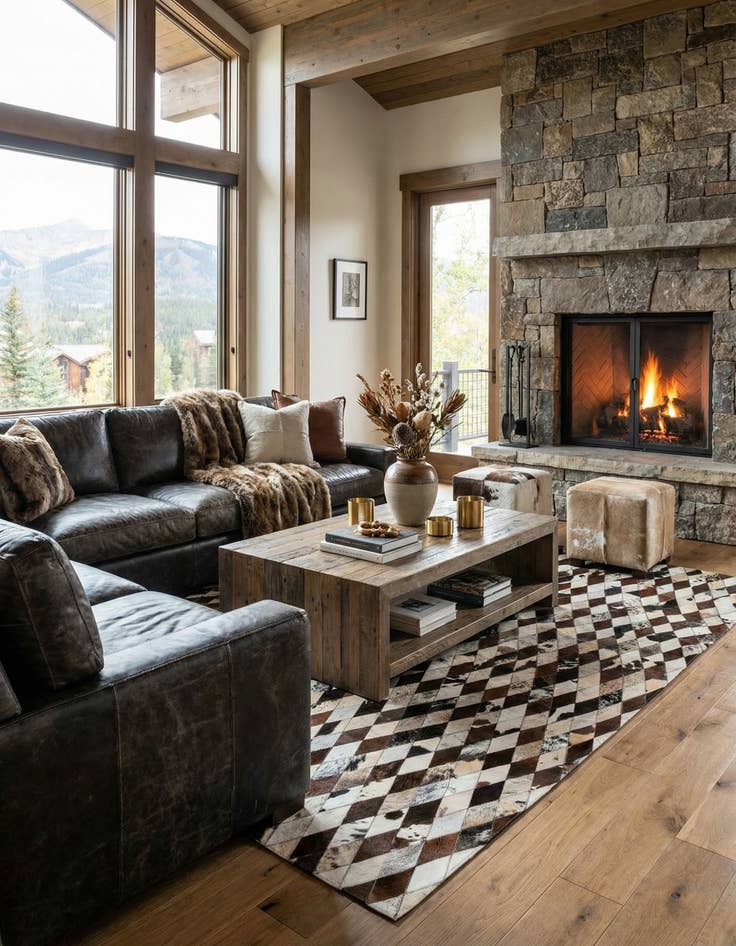 Detail image of 6' 6 x 9' 10 Cowhide Stocks Rug