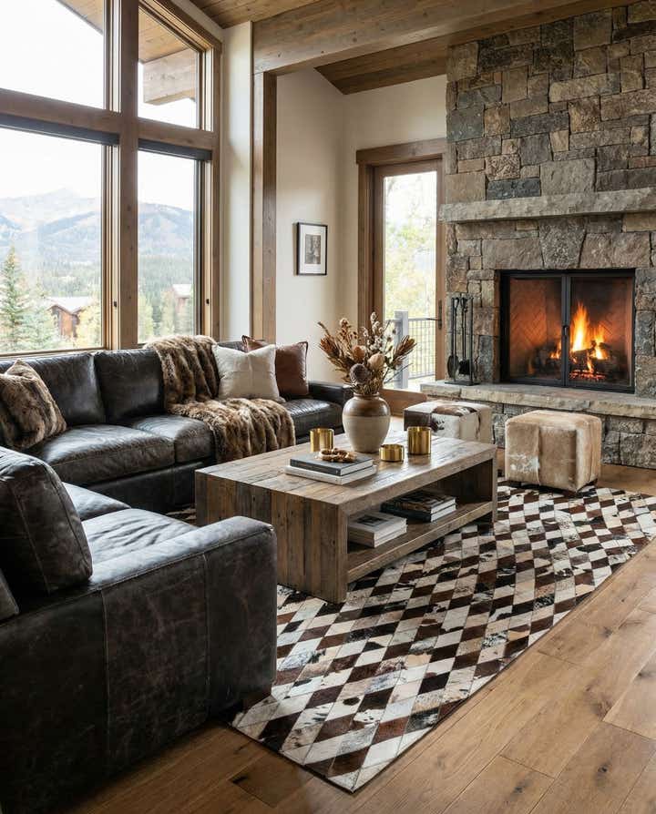 6' 6 x 9' 10 Cowhide Stocks Rug