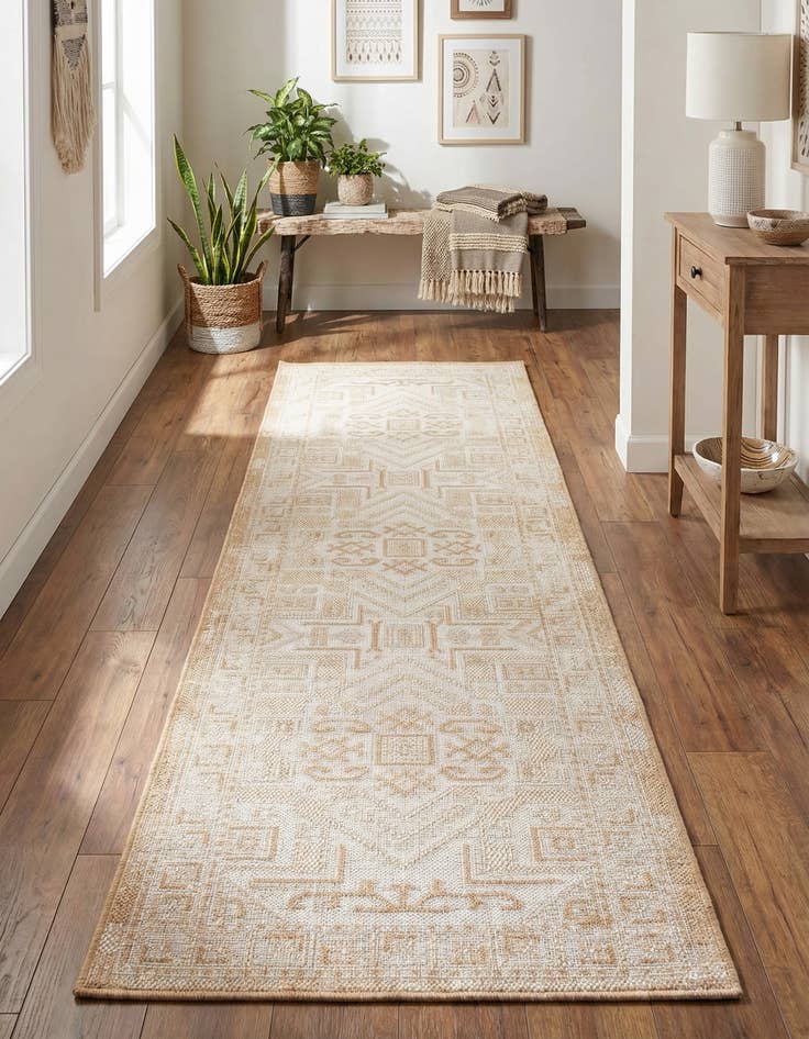 Detail image of 2' x 8'  Washable Aztec Indoor / Outdoor Runner Rug