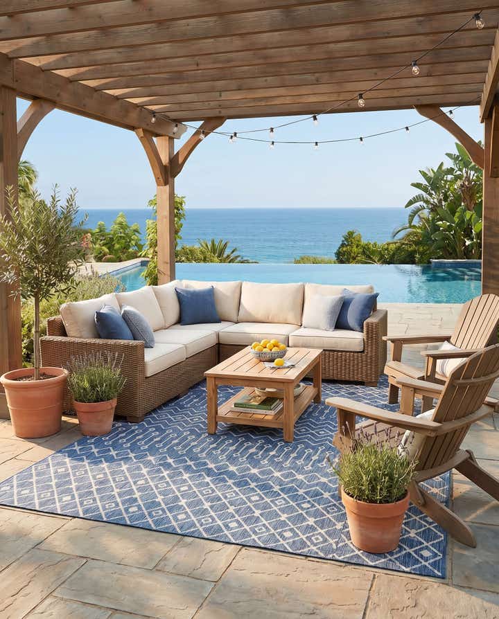 10' x 14' Easy-Clean Trellis Indoor / Outdoor Rug