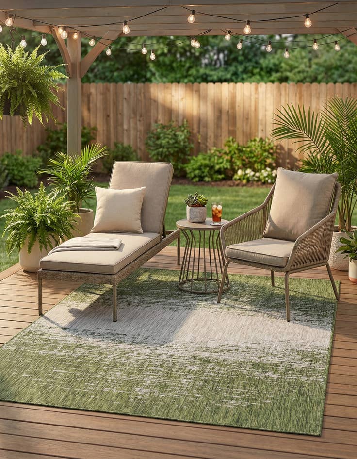 Detail image of 4' x 6' Easy-Clean Modern Indoor / Outdoor Rug