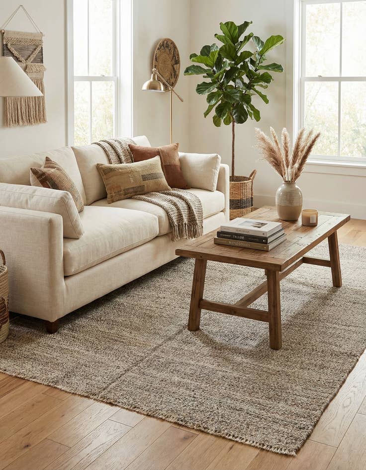 Detail image of 4' 8 x 6' 5  Hand Woven Kilim Modern Wool Rug