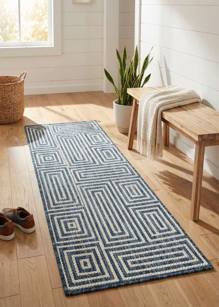 2' x 5' 3 Easy-Clean Modern Indoor / Outdoor Runner Rug