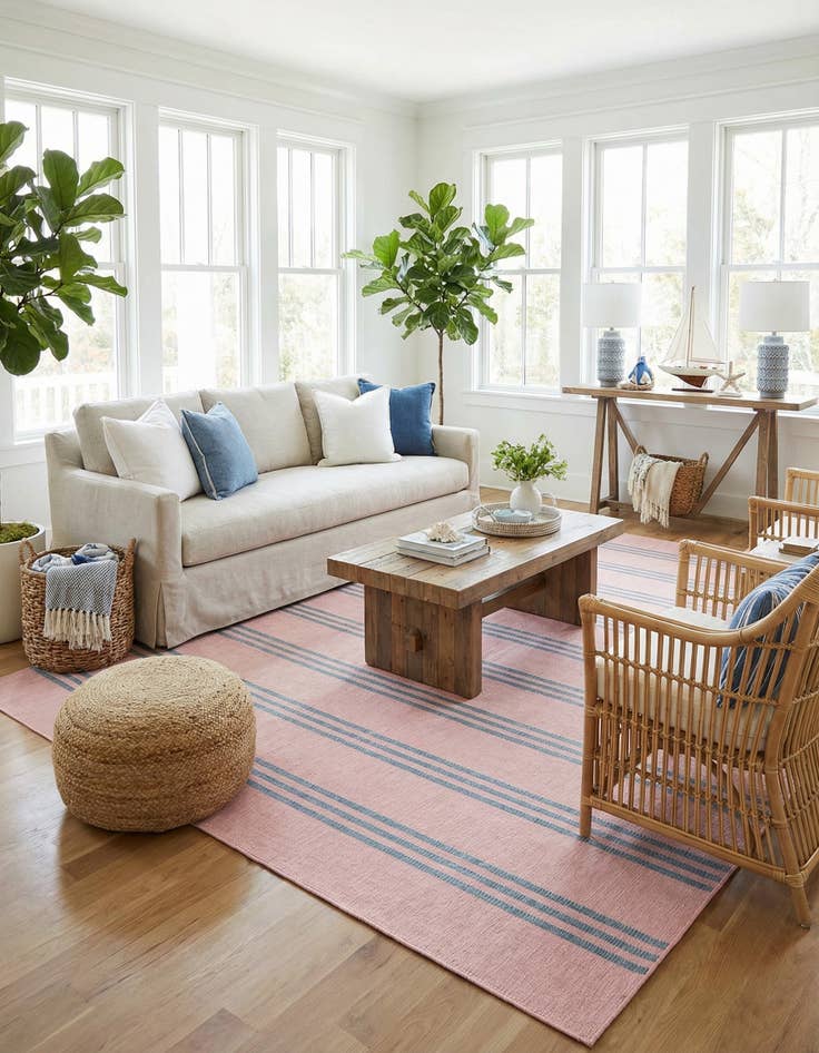 Detail image of 13' x 13'  Washable Jill Zarin Anguilla Indoor / Outdoor Square Rug