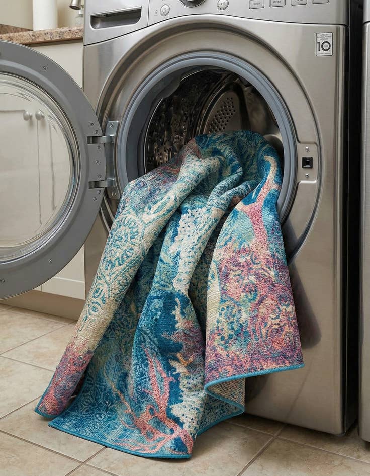 Detail image of 7' 10 x 10'  Washable Coastal Indoor / Outdoor Rug