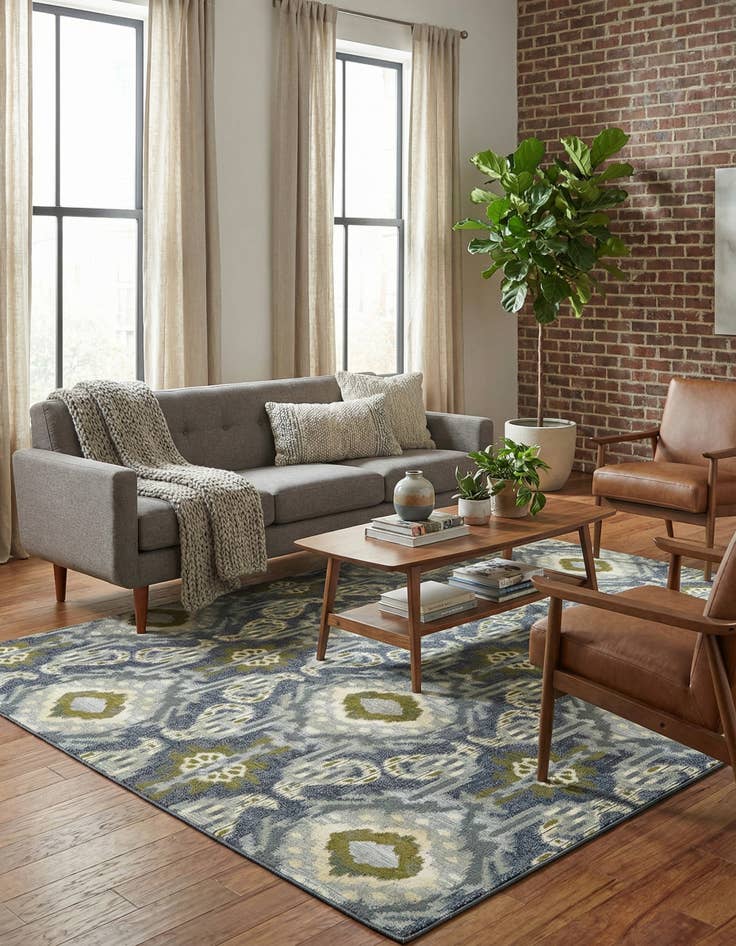 Detail image of 10' x 12' 2  Washable Modern Indoor / Outdoor Rug