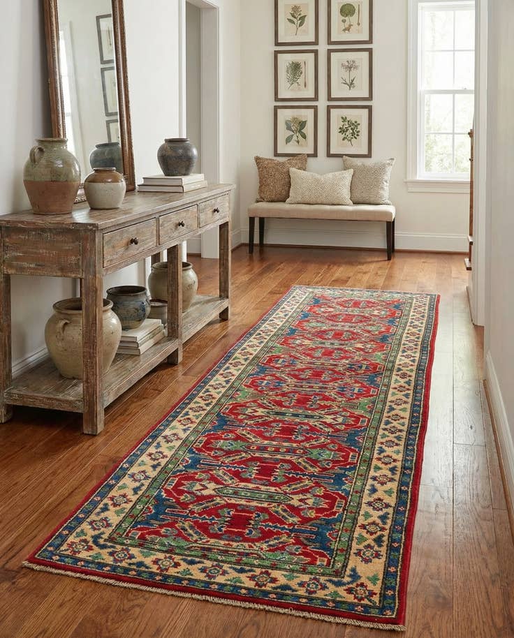 Detail image of 2' 8 x 9' 8 Hand Knotted Kazak Runner Rug