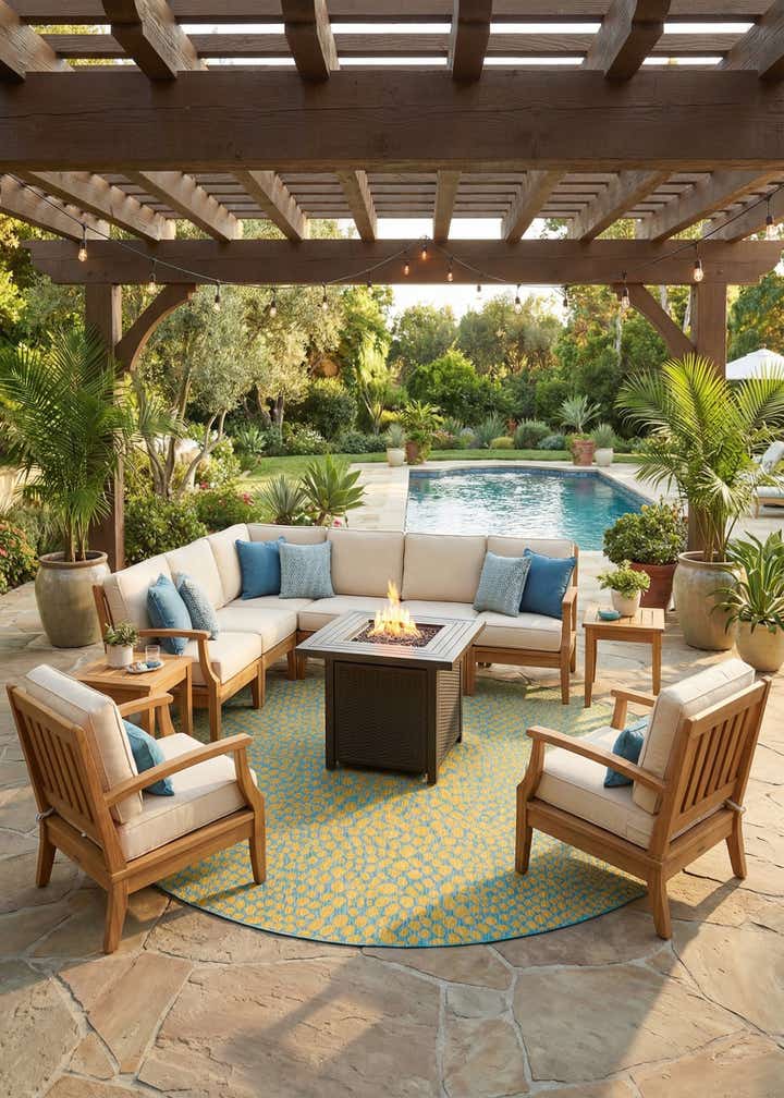 13' x 13' Easy-Clean Jill Zarin Cape Town Indoor / Outdoor Round Rug