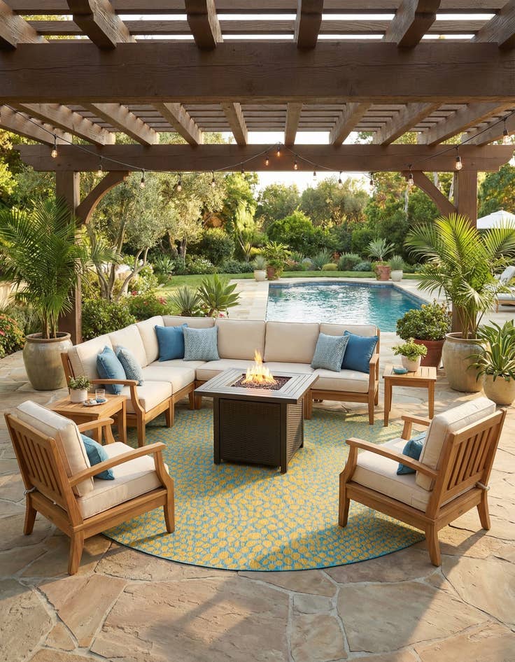 Detail image of 13' x 13' Easy-Clean Jill Zarin Cape Town Indoor / Outdoor Round Rug