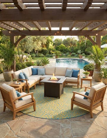 13' x 13' Easy-Clean Jill Zarin Cape Town Indoor / Outdoor Round Rug
