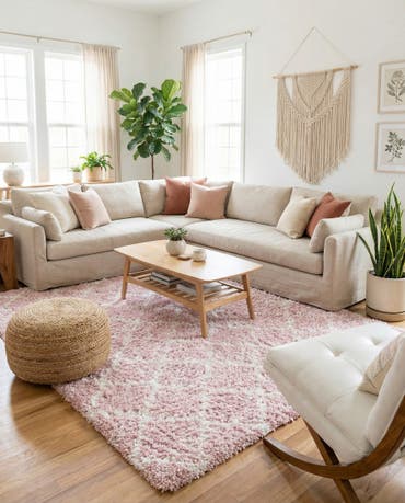  10' x 13' Moroccan Trellis Shag Rug