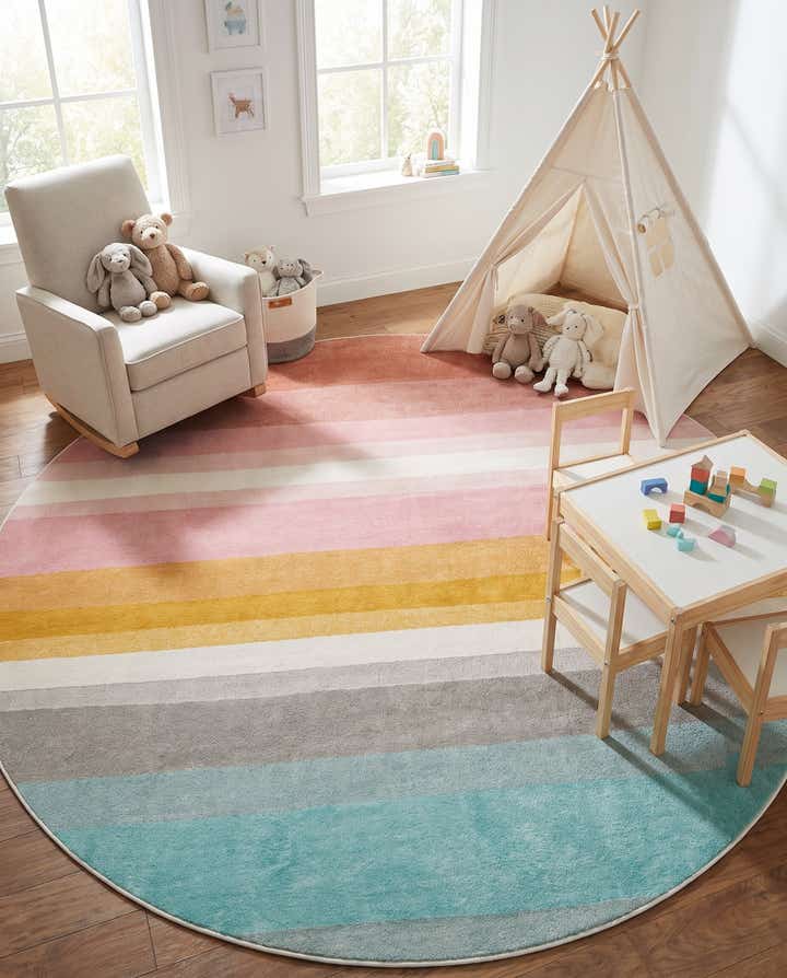 365cm x 365cm Whimsy Kids Rond Vloerkleed