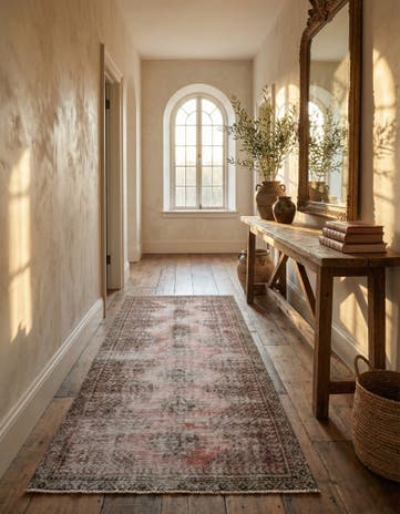 3' 9 x 10' 4 Hand Knotted Ultra Vintage Persian Wool Runner Rug