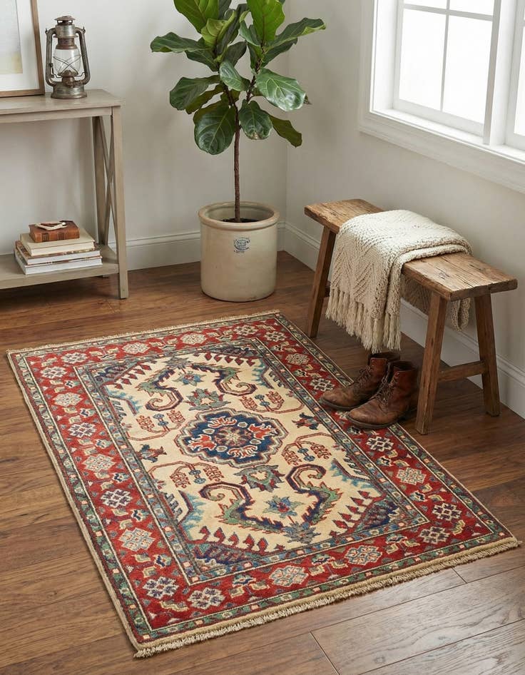 Detail image of  2' 7 x 3' 11  Hand Knotted Kazak Rug