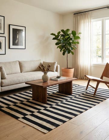 4' 4 x 5' 10 Hand Woven Kilim Modern Wool Rug