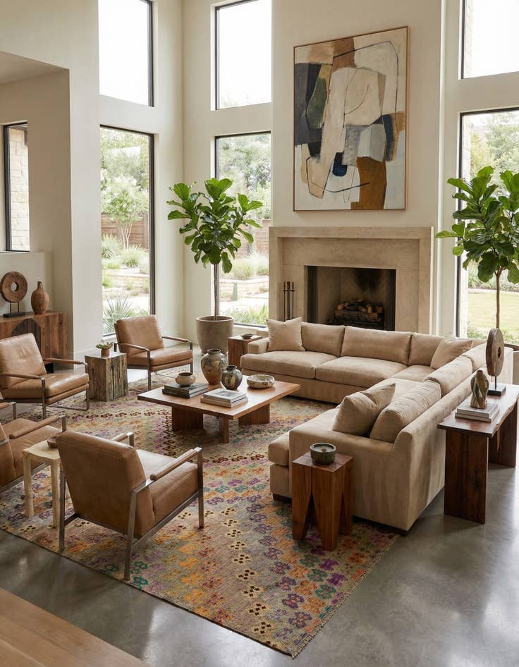 Detail image of  10' 9 x 12' 10  Hand Woven Kilim Modern Wool Rug