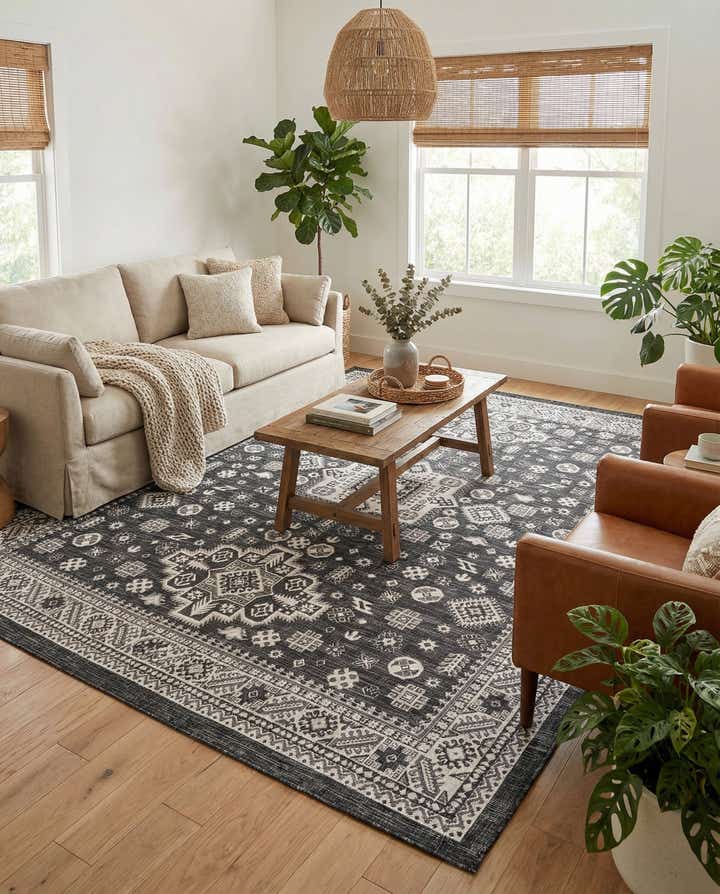 10' x 13' Easy-Clean Aztec Indoor / Outdoor Rug