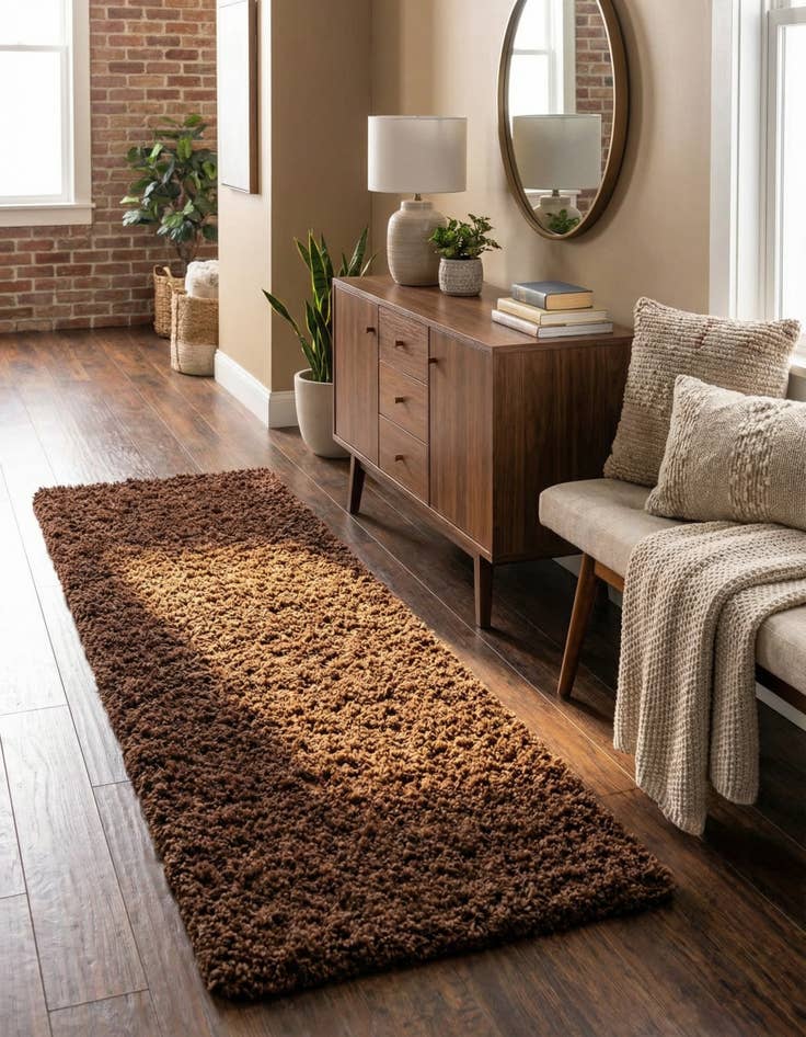 Detail image of  2' 7 x 10' Solid Shag Runner Rug