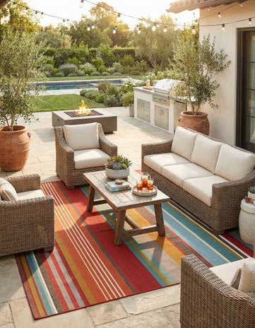 7' 10 x 10' Easy-Clean Modern Indoor / Outdoor Rug