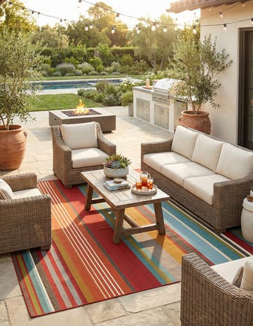 7' 10 x 10' Easy-Clean Modern Indoor / Outdoor Rug